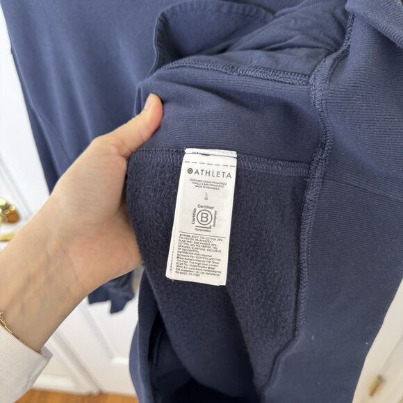 NWT Athleta Forever Fleece 1/4 Zip Sweatshirt Large - Picture 6 of 7